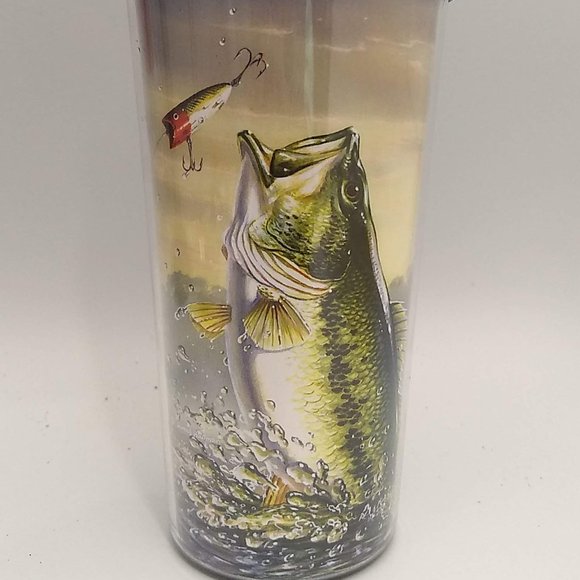 Tags by Design Bass16 oz. Thermal Traveler Mug with Lid Jumping Bass & Lure - Picture 3 of 8